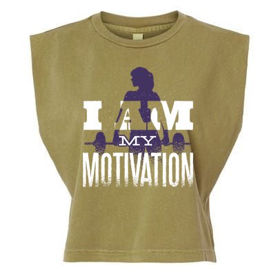 I Am My Motivation Gym Exercise Workout Garment-Dyed Women's Muscle Tee
