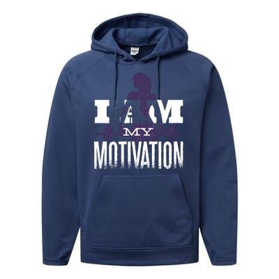 I Am My Motivation Gym Exercise Workout Performance Fleece Hoodie