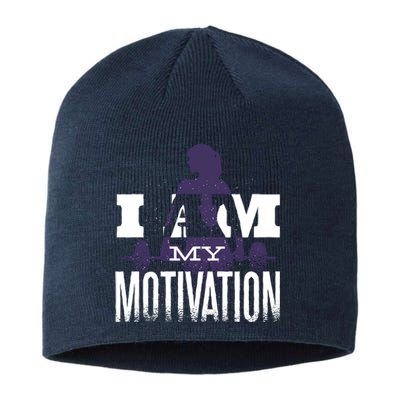 I Am My Motivation Gym Exercise Workout Sustainable Beanie