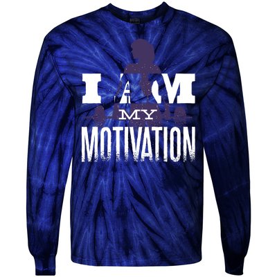 I Am My Motivation Gym Exercise Workout Tie-Dye Long Sleeve Shirt