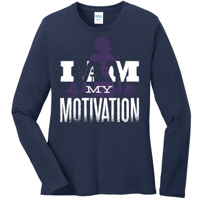 I Am My Motivation Gym Exercise Workout Ladies Long Sleeve Shirt