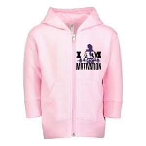 I Am My Motivation Gym Exercise Workout Toddler Zip Fleece Hoodie