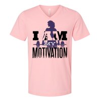 I Am My Motivation Gym Exercise Workout V-Neck T-Shirt