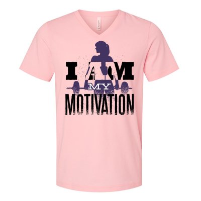 I Am My Motivation Gym Exercise Workout V-Neck T-Shirt