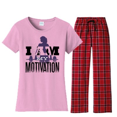 I Am My Motivation Gym Exercise Workout Women's Flannel Pajama Set