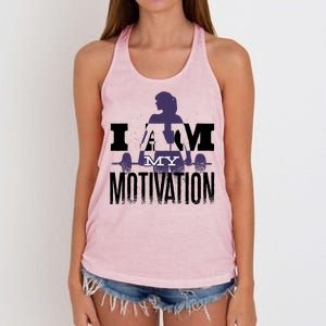 I Am My Motivation Gym Exercise Workout Women's Knotted Racerback Tank