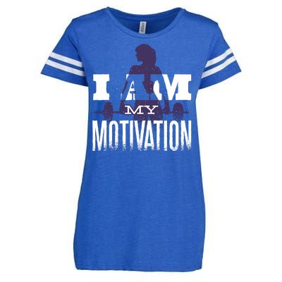 I Am My Motivation Gym Exercise Workout Enza Ladies Jersey Football T-Shirt