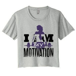 I Am My Motivation Gym Exercise Workout Women's Crop Top Tee