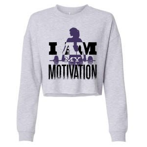 I Am My Motivation Gym Exercise Workout Cropped Pullover Crew