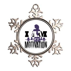 I Am My Motivation Gym Exercise Workout Metallic Star Ornament