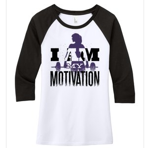 I Am My Motivation Gym Exercise Workout Women's Tri-Blend 3/4-Sleeve Raglan Shirt