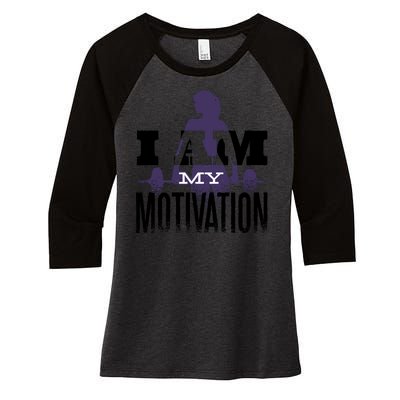 I Am My Motivation Gym Exercise Workout Women's Tri-Blend 3/4-Sleeve Raglan Shirt