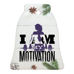 I Am My Motivation Gym Exercise Workout Ceramic Bell Ornament