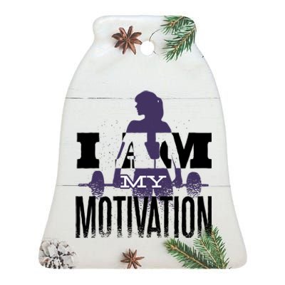 I Am My Motivation Gym Exercise Workout Ceramic Bell Ornament