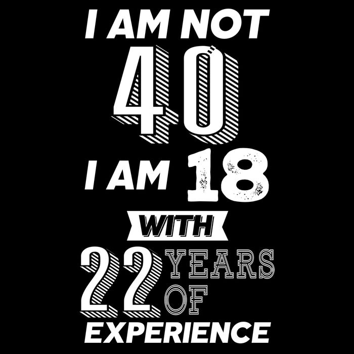 I Am Not 40 I Am 18 With 22 Years Of Experience 40th Birthday Wool Snapback Cap