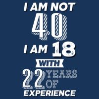 I Am Not 40 I Am 18 With 22 Years Of Experience 40th Birthday Mousepad