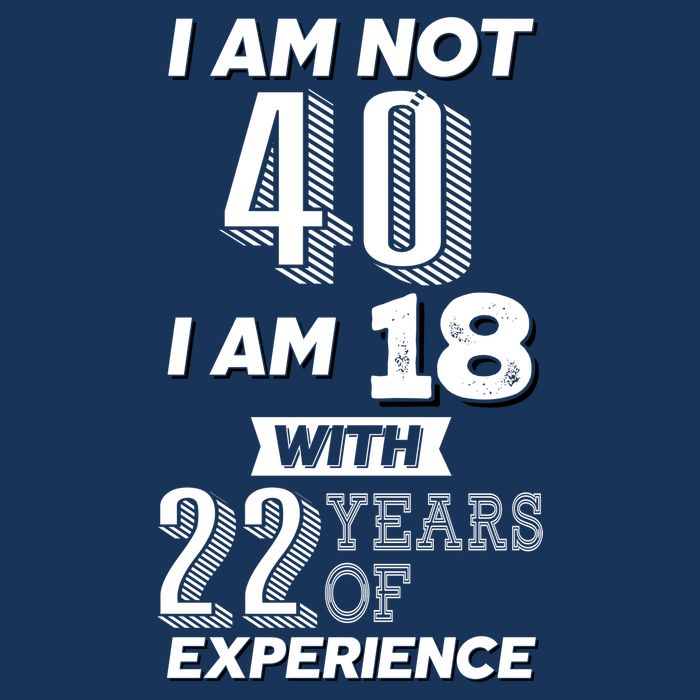 I Am Not 40 I Am 18 With 22 Years Of Experience 40th Birthday Mousepad