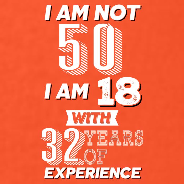 I Am Not 50 I Am 18 With 32 Years Of Experience 50th Birthday Sustainable Knit Beanie