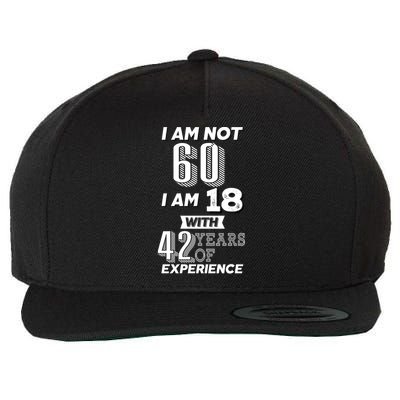 I Am Not 60 I Am 18 With 42 Years Of Experience 60th Birthday Wool Snapback Cap