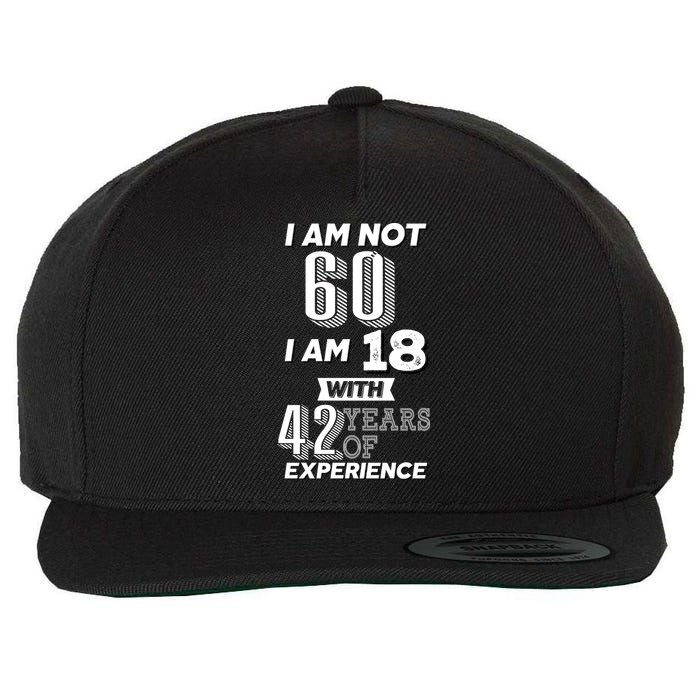 I Am Not 60 I Am 18 With 42 Years Of Experience 60th Birthday Wool Snapback Cap