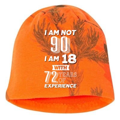 I Am Not 90 I Am 18 With 72 Years Of Experience 90th Birthday Kati - Camo Knit Beanie