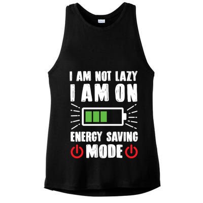 I Am Not Lazy I Am On Energy Saving Mode Funny Ladies PosiCharge Tri-Blend Wicking Tank