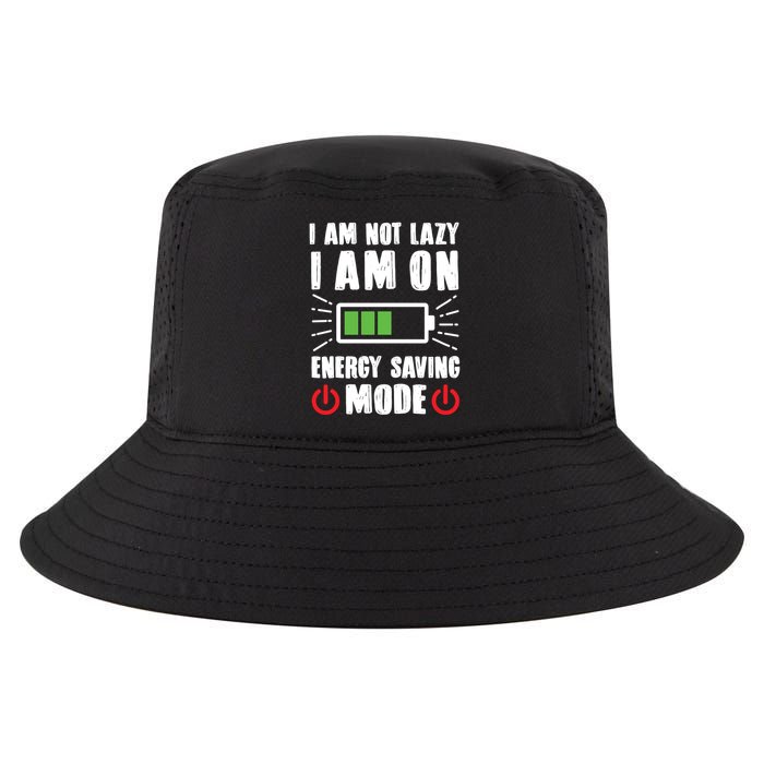 I Am Not Lazy I Am On Energy Saving Mode Funny Cool Comfort Performance Bucket Hat