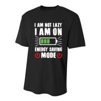 I Am Not Lazy I Am On Energy Saving Mode Funny Youth Performance Sprint T-Shirt