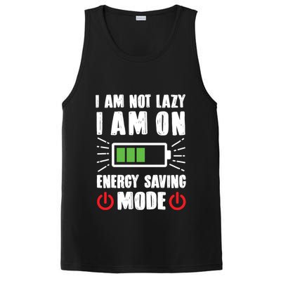 I Am Not Lazy I Am On Energy Saving Mode Funny PosiCharge Competitor Tank