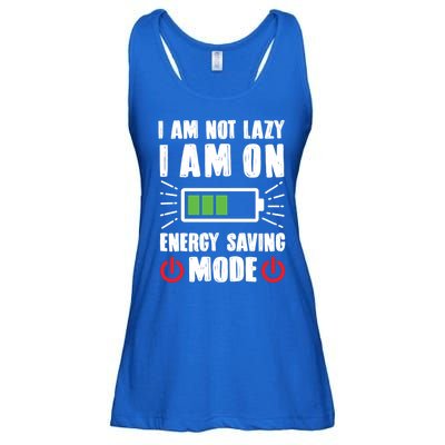 I Am Not Lazy I Am On Energy Saving Mode Funny Ladies Essential Flowy Tank