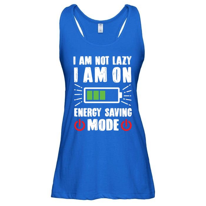 I Am Not Lazy I Am On Energy Saving Mode Funny Ladies Essential Flowy Tank