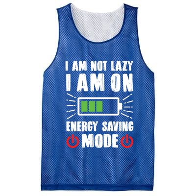 I Am Not Lazy I Am On Energy Saving Mode Funny Mesh Reversible Basketball Jersey Tank