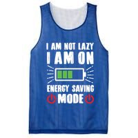 I Am Not Lazy I Am On Energy Saving Mode Funny Mesh Reversible Basketball Jersey Tank