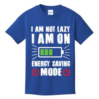 I Am Not Lazy I Am On Energy Saving Mode Funny Kids T-Shirt