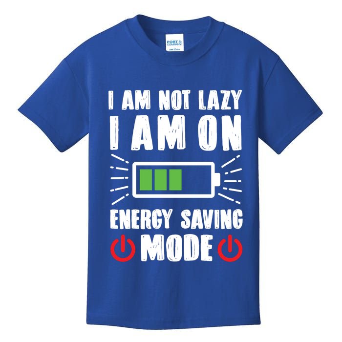 I Am Not Lazy I Am On Energy Saving Mode Funny Kids T-Shirt