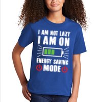 I Am Not Lazy I Am On Energy Saving Mode Funny Kids T-Shirt