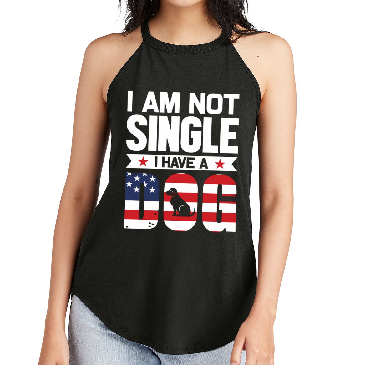 I Am Not Single I Have A Dog Women's Perfect Tri Rocker Tank