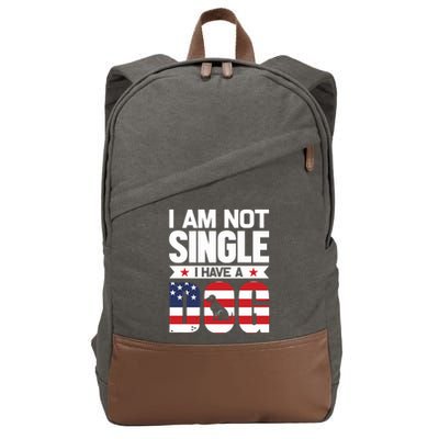 I Am Not Single I Have A Dog Cotton Canvas Backpack