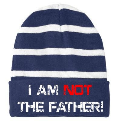 I Am Not The Father Striped Beanie with Solid Band