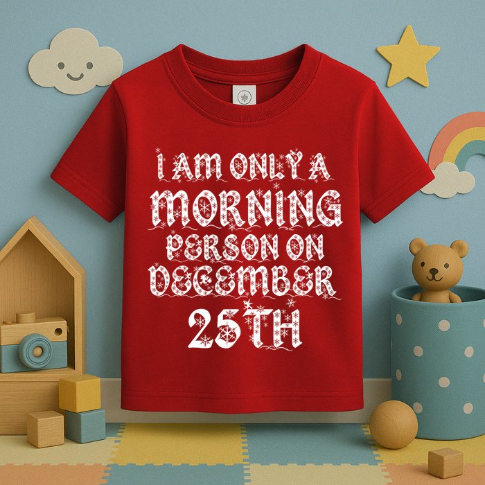 I Am Only a Morning Person on December 25th Christmas Toddler T-Shirt