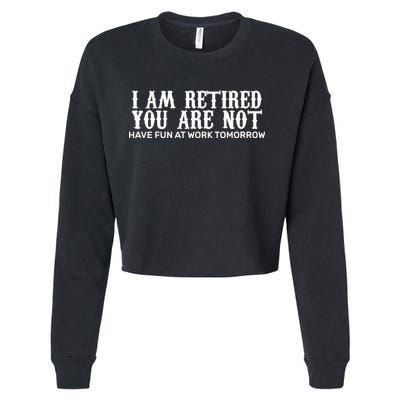 I Am Retired You Are Not Have Fun At Work Tomorrow Cropped Pullover Crew