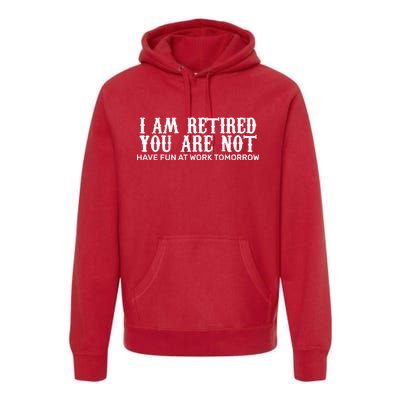 I Am Retired You Are Not Have Fun At Work Tomorrow Premium Hoodie