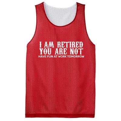 I Am Retired You Are Not Have Fun At Work Tomorrow Mesh Reversible Basketball Jersey Tank