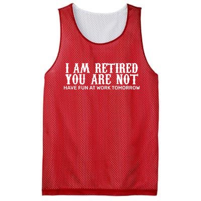 I Am Retired You Are Not Have Fun At Work Tomorrow Mesh Reversible Basketball Jersey Tank