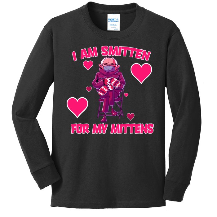 I Am Smitten For My Mittens Bernie Sanders Kids Long Sleeve Shirt