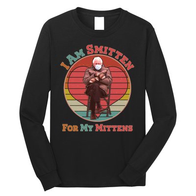 I Am Smitten For My Mittens Funny Bernie Sanders Meme Long Sleeve Shirt