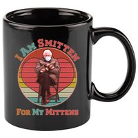 I Am Smitten For My Mittens Funny Bernie Sanders Meme 11oz C Handle Ceramic Mug