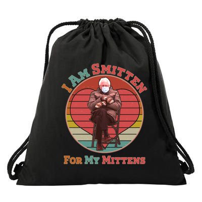 I Am Smitten For My Mittens Funny Bernie Sanders Meme Drawstring Bag
