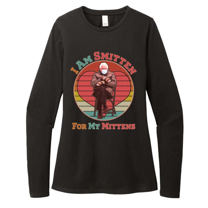 I Am Smitten For My Mittens Funny Bernie Sanders Meme Womens CVC Long Sleeve Shirt