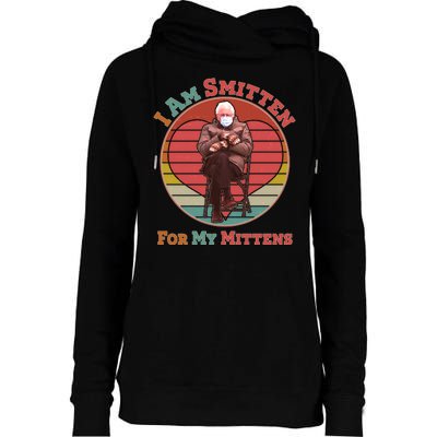 I Am Smitten For My Mittens Funny Bernie Sanders Meme Womens Funnel Neck Pullover Hood